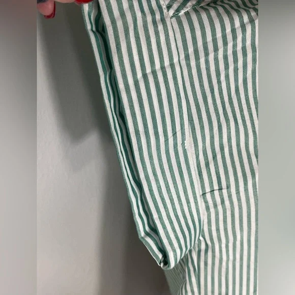 NWOT: VELVET HEART Green and White Striped Short Sleeve Button up Shirt Size XL - Picture 6 of 7